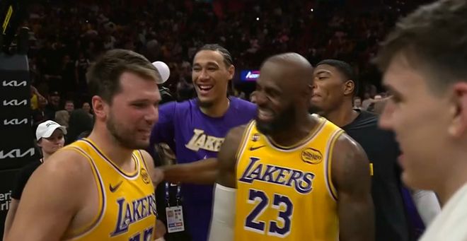 东契奇60分+詹姆斯三双 湖人双星闪耀热火主场