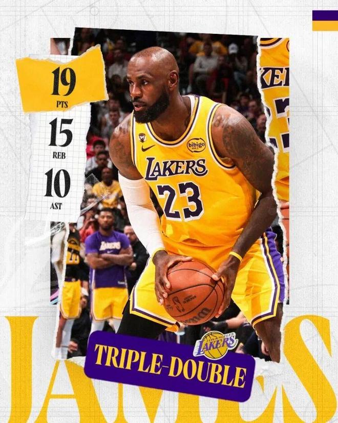 东契奇60分+詹姆斯三双 湖人双星闪耀热火主场